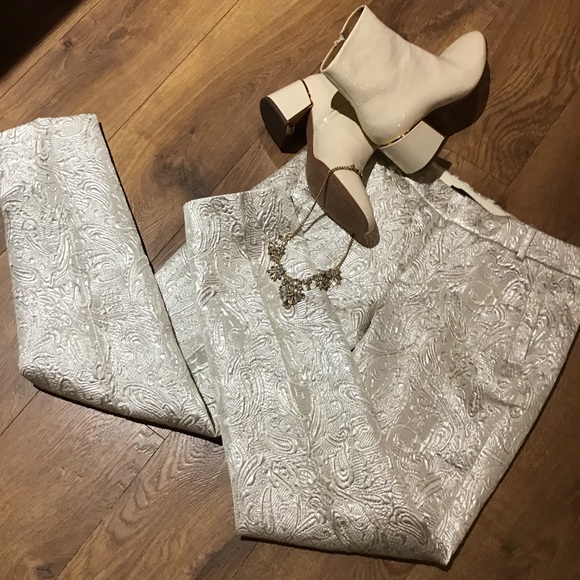 NWT J CREW BROCADE PEARLIZED PANTS - Picture 4 of 12
